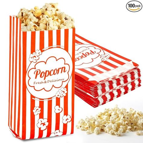 Amazon.com: 100PCS Popcorn Bags Individual Servings - MAQIHAN Disposable Paper Popcorn Bags Party Pop Corn Sleeves Bulk Carnival Halloween Snack Packs Gift Favor Treat bolsas para palomitas Movie Night Supplies : Industrial & Scientific Popcorn Container, Paper Popcorn, Popcorn Containers, White Popcorn, Corn Bags, Movie Themed Party, Corn Pops, Popcorn Party, Popcorn Bags