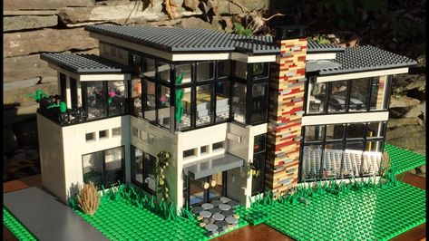 Lego Architecture Building, Lego Mansion, Lego House Ideas, Instructions Lego, 2 House, Lego Sculptures, Lego Modular, Lego Construction, Lego Room