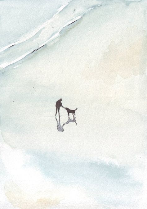 Original watercolor beach art man dog painting bedroom by HelgaMcL http://etsy.me/U7ymhx $20.00 Watercolor Beach, Lounge Bedroom, Painting Bedroom, Bedroom Lounge, Painting Beach, 강아지 그림, Watercolor Pictures, Watercolour Inspiration, Dog Painting