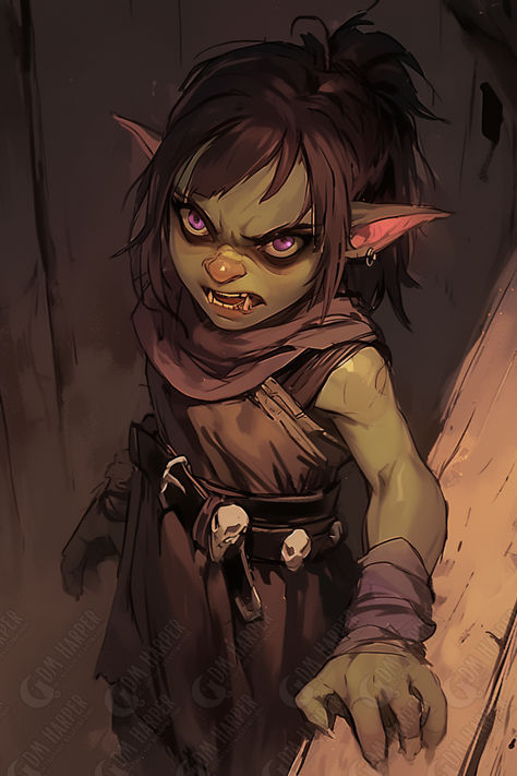 Female Goblin Loot The Goblin, Hag Character Art, Female Goblin Character Design, Female Goblin Character Art, D&d Goblin, Verdan Dnd, Goblin Dnd Character Design, Goblin Punk, Goblin Fantasy Art