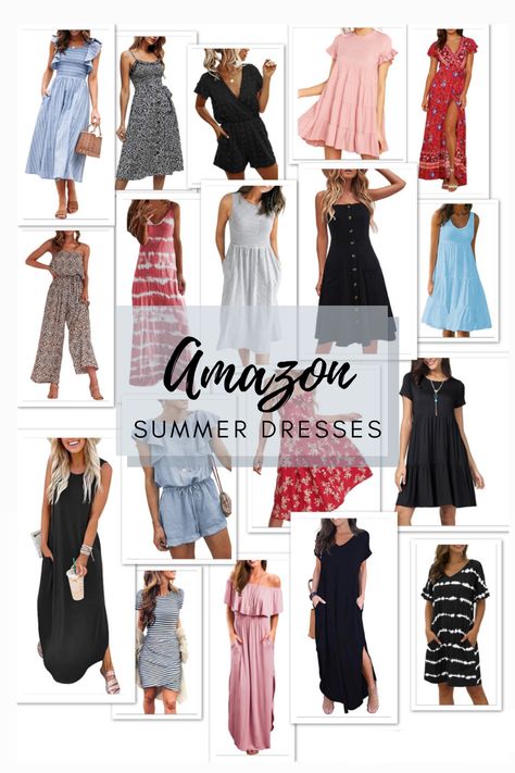 Amazon summer clothes are filling up my cart lately and today I sharing the best summer dresses on Amazon! Whether you're shopping for Maxi dress summer, a cute babydoll dress, a classic sundress outfit, a minidress aesthetic, or a fun romper outfit, or jumpsuit outfit, I have something for everyone! All have excellent reviews and are affordable clothes.I'm also sharing some cute midi dress casual and ruffle dress options. #amazonfinds #maxidress #summeroutfitscasual #datenightoutfit Womens Romper Outfit, White Dresses Outfit, White Dresses Summer, Summer White Dresses, Classic Sundress, Trendy Spring Dresses, Affordable Summer Dresses, Dresses From Amazon, Everyday Dresses Casual