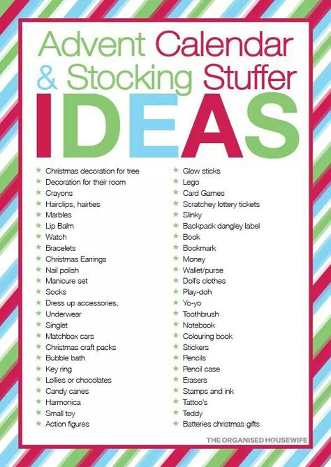 Stuff that stocking Natal, Advent Calendar Fillers, Diy Advent Calendar For Kids, Diy Kalender, Calendar Advent, Advent Calendar Gifts, Diy Jul, Stocking Stuffer Ideas, Advent Calenders