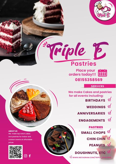 Cake Banners Designs, Bakery Pamphlet Design, Cake Pamphlet Design, Cake Flier Designs, Cake Flyer Design Ideas, Bakery Flyer Design Ideas, Cake Shop Banner Design, Cake Flyer Design Templates, Cake Poster Advertising