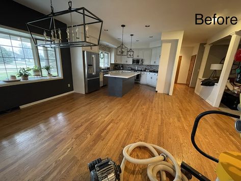 Dated Red Oak vs. Modern White Oak Flooring Best Stain For Red Oak Floors, Red Oak Floors Kitchen, Red Oak Floors Living Room, Refinished Red Oak Floors, Staining Red Oak, Stain For Red Oak Floors, Oak Floor Kitchen, Oak Floor Living Room, Red Oak Wood Floors