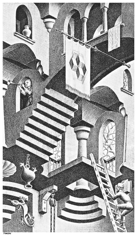 M. C. Escher - Concave and Convex detail Alphonse Mucha, Mc Escher Art, Escher Art, Illustration Pop Art, M C Escher, Pop Art Drawing, Art Optical, Mc Escher, Optical Illusions Art