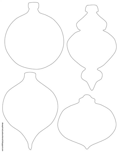 Ornaments Template.pdf Traceable Christmas Ornaments, Diy Silhouette Ornaments, Ornament Cutout Template, Ornament Outline Free Printable, Ornament Printable Templates, Blank Ornament Template, Christmas Ornament Shapes, Felt Ornament Templates, Christmas Ornament Template Free