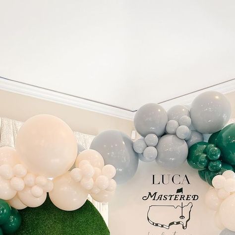 Handmade Host - East Coast Bespoke Events & Gifts on Instagram: "Luca Mastered his first year 1️⃣⛳️  A huge thank you to @tiaventresca for trusting us to bring her little one’s first birthday to life with this adorable golf-theme backdrop display. It was a joy to create, and we’re thrilled to have been a part of ‘mastering’ this milestone. Here’s to many more years of fun celebrations ahead!  First birthday, hole in one birthday, golf theme birthday, golf" Mastered His First Year Birthday, Hole In One Balloon Arch, Masters Golf First Birthday Party, Masters Themed First Birthday, Golf Theme Birthday, Hole In One First Birthday, Masters Party, Golf First Birthday, Birthday Golf