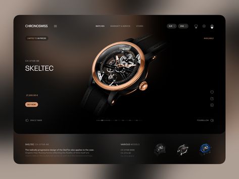 Watch Store Redesign Concept by NIKITIN Watch Website Design, Watch Poster Design, Watch Concept, Website Design Inspiration Layout, Design Cars, Luxury Watch Brands, Sports Graphic Design, Custom Website, Website Design Inspiration