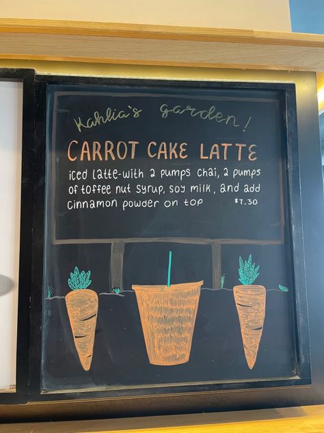 Drink Of The Week Starbucks Sign, Starbucks Drink Of The Week Board, January Coffee Specials, Easter Coffee Drinks, Starbucks Board Ideas, Starbucks Chalkboard Art, Starbucks Sign, Coffee Shack, Starbucks Chalkboard