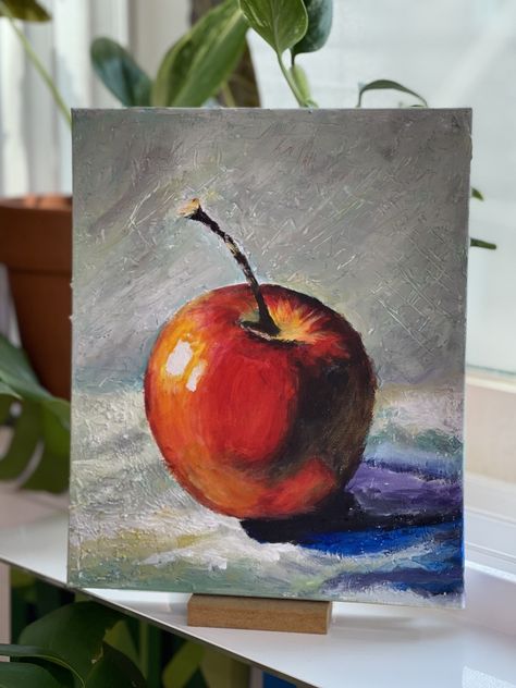 Drawing an Apple with acrylic painting #acrylicpainting#colorpainting#applepainting#koreanartist Painting Of Apple, Apple Painting Acrylic, Still Art Painting, Fruit Acrylic Painting, Still Life Painting Acrylic, Apple Acrylic, Painting Objects, Still Life Acrylic Painting, Object Painting