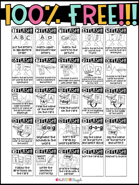 Centers Kindergarten, Literacy Centers Kindergarten, Kindergarten Prep, Kindergarten Ela, Kindergarten Centers, Center Activities, Literacy Stations, First Grade Reading, Literacy Center