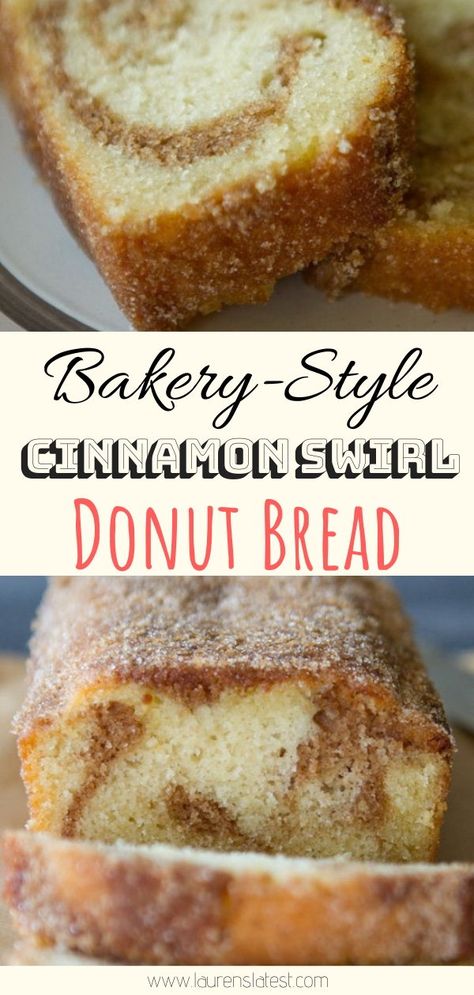 Donut Bread, Cinnamon Bread Recipe, Sugar Bread, Swirled Bread, Loaf Recipes, Cinnamon Bread, Cinnamon Swirl, Bread Recipes Sweet, Quick Bread Recipes