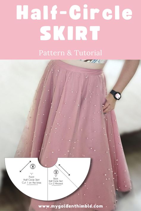 Drafting and Sewing a Tailored Half Circle Skirt Pattern. Circle Skirt Vs Gathered Skirt, Half Circle Skirt Tutorial, Half Circle Skirt Pattern, Full Circle Skirt Pattern, Vintage Skirt Pattern, Long Skirt Pattern, Half Circle Skirt, Circle Skirt Tutorial, Circle Skirt Pattern