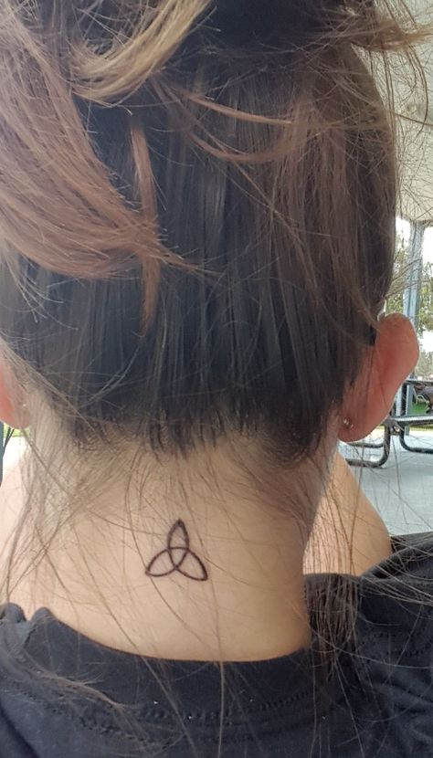 Irish Inspired Tattoos, Trinity Symbol Tattoo, Irish Tree Of Life Tattoo, Triquetra Tattoo Women, Ireland Tattoo Ideas, Small Irish Tattoos, Irish Tree Of Life, Small Celtic Tattoos, Triquetra Tattoo