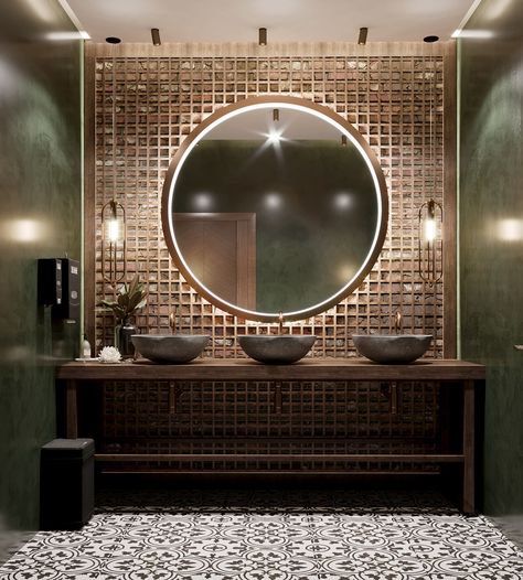 Restaurant Toilet Design Modern, Restaurant Washroom Design, Bath Mirror Ideas, Restaurant Washroom, Arabian Restaurant, Restaurant Restroom, Restaurant Bathrooms, Restaurant Toilet, Lounge Bathroom