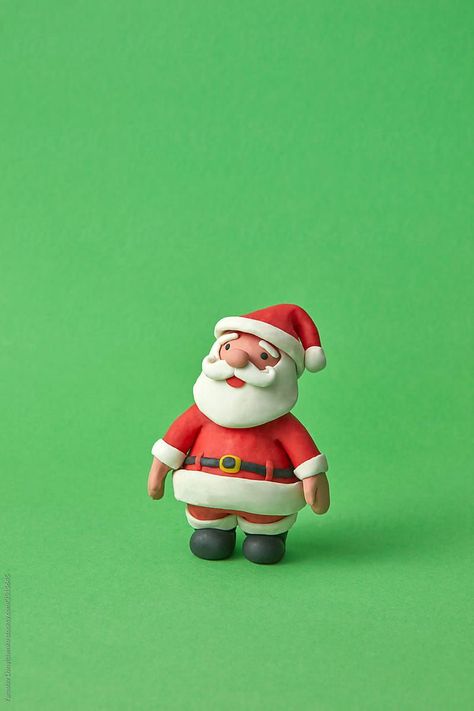 Craft model of Santa Claus made from color plasticine. by Yaroslav Danylchenko for Stocksy United Santa Claus Clay Art, Clay Figures Easy Step By Step, Plasticine Figures, Clay Modelling Ideas, Plasticine Ideas, Clay Santa Claus, Santa Claus Diy, Plasticine Clay, Clay Santa