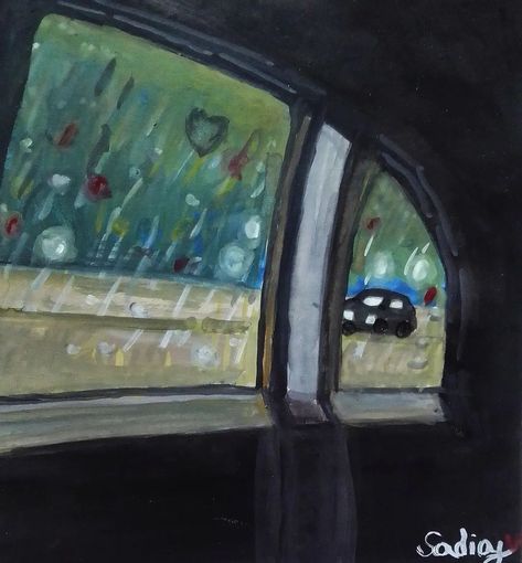 Car window seat 🌌✨ : : Follow @sadiay12344 Follow @sadiay12344 : : 🌌✨🖤 #art #artgallery #blackart #artist #drawing #acrylicpainting #carart #memories #artlover #illustration #artillustration #explore #illustrationartists Car Window Drawing, Window Drawing, Artist Drawing, June 30, Illustration Artists, Window Seat, Car Art, Black Art, Car Window