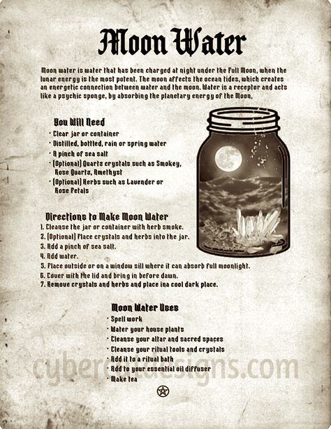 Make Moon Water, Phase Of The Moon, Potions Recipes, Jar Spells, Easy Spells, The Cauldron, Wiccan Magic, Moon Water, Mystic Moon