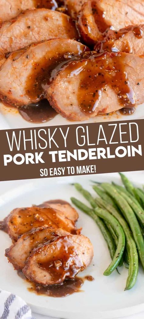 Pork Tenderloin With Glaze, Bourbon Pork Loin, Bourbon Glazed Pork Tenderloin, Pork Loin Glaze Sauces, Pork Glaze Recipes, Sauces For Pork Tenderloin, Thanksgiving Pork Tenderloin, Pork Tenderloin Sauce Recipes, Pork Tenderloin Roast Recipes