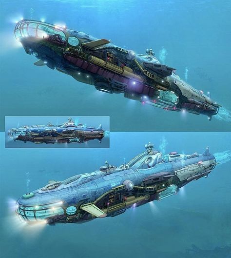 Subnautica Concept Art, Airship Art, Concept Vehicles Sci Fi, Painting School, Space Ship Concept Art, Starship Concept, Starship Design, It Is Done, Sci Fi Ships