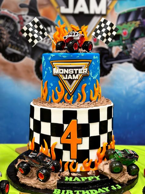 3d Monster Truck Cake, Hotwheels Monster Truck Birthday Cake, Monster Truck Cakesicles, Monster Truck Party Cake, Monster Truck Smash Cake, Pastel Monster Truck, Monster Jam Cookies, Monster Jam Cakes For Boys, Monster Truck Cakes For Boys