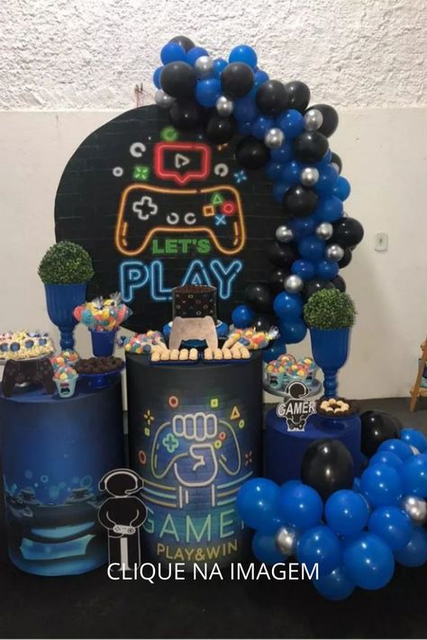 Video Game Birthday Party Decorations, Playstation Party, Playstation Cake, Video Game Cakes, Video Games Birthday Party, Video Game Decor, Birthday Cake For Him, Video Game Party, Video Games Birthday