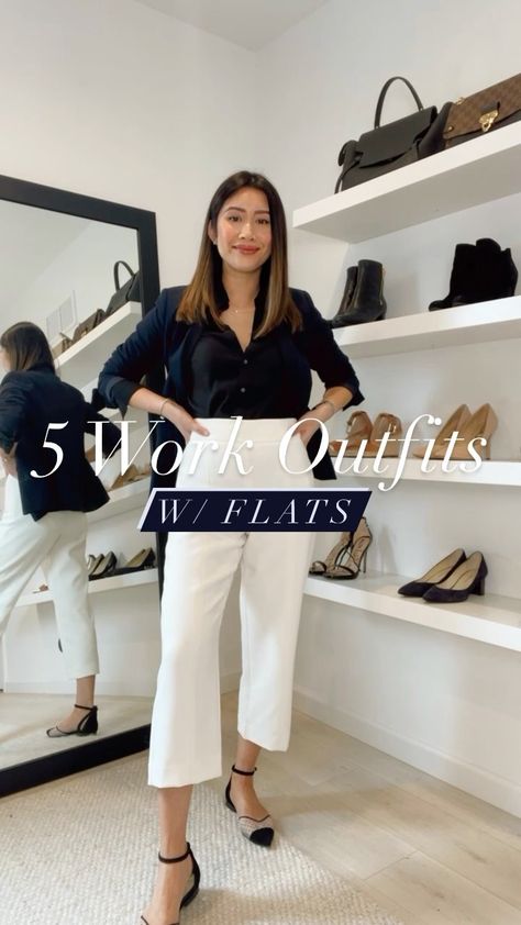 Preppy Work Outfits Women, Work Oufit, Fall Professional Outfits, Preppy Work Outfit, Flats Outfit Work, Work Outfits Office, Buisness Outfits, Office Wear Women Work Outfits, Summer Work Outfits Office Casual