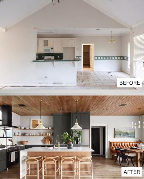 Character Home Renovation, House Flipping Before And After, Townhome Remodel, Flip Houses, Before And After Home, Home Remodel Before And After, Before After Kitchen, 90s Home, Diy House Renovations