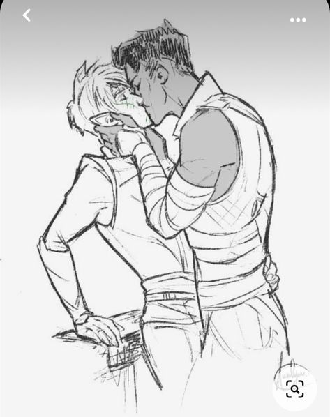 Lavellan X Dorian, Dorian X Lavellan, Dorian Pavus X Inquisitor, Romance Reference, Gay Drawing Sketches, Dragon Age Inquisition Dorian, Hommes Grunge, Dorian Pavus, Kissing Drawing