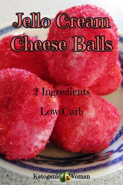 Jello Cream Cheese, Keto Jello, Cream Cheese Balls, Meal Portions, Dolce Poche Calorie, Cream Cheese Ball, High Fat Low Carb Recipes, Desayuno Keto, Dessert Mousse