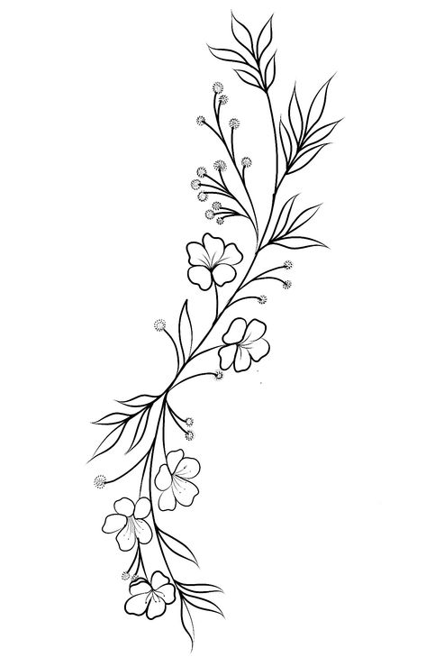 Vine Sketch Simple, Hip Tattoos Women Vines, Collarbone Vine Tattoo, Leaves Wrapped Around Leg Tattoo, Wraparound Tattoo Arm, Flower Vine Stencil, Vines Outline, Foot Tattoo Stencil, Floral Tattoo Design Simple