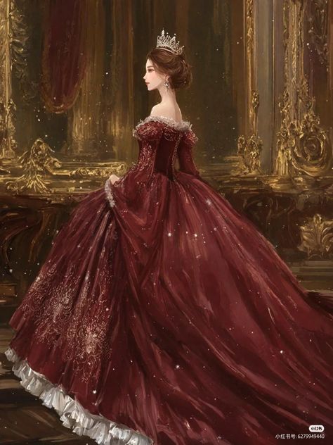 Princesscore Outfits Aesthetic, Female Rouge Outfit, Vintage Princess Dress Fairytale, Vampire Princess Dress, Ballgowns Victorian Aesthetic, Royalty Core Outfits, Old Princess Dresses, Queen Gowns Royal, Aristocratic Aesthetic