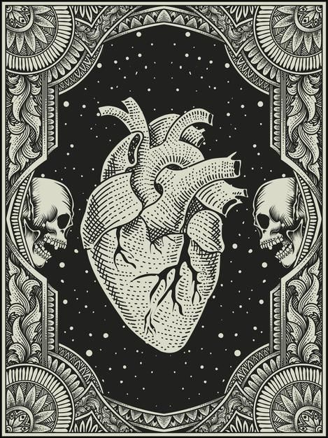 Human heart on vintage engraving ornamen... | Premium Vector #Freepik #vector #heart #love #medical #leaf Witchy Aesthetic Decor, Iron Stone, Wall Weave, Perfect Dark, Windproof Lighter, Indie Room Decor, Cotton Throw Blanket, Woven Throw Blanket, Romantic Colors