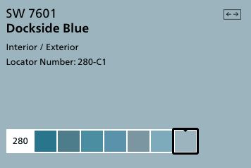 Dockside Blue Sherwin Williams Exterior, Dockside Blue Sherwin Williams, Medium Blue Paint Colors, Favorite Blue Paint Colors, Blue Sherwin Williams, Bedroom Paint Schemes, Dockside Blue, Small Bathroom Paint, Colors For 2024