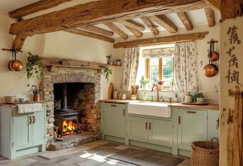 Step into a world of rustic charm and cozy vibes ✨ Discover how you can create your own English cottage kitchen oasis today! 🌿🔥 Click here to explore more: https://www.decorsai.com/english-cottage-kitchen/cozy-cottage-cottage-interior-design-2022 #CottageCore #InteriorDesign #CozyHome #RusticCharm Cottagecore Log Cabin, Small Cottage Aesthetic Interior, Charming English Cottage, Fairy Cottage Home Decor, Storybook Cottage Kitchen, London Cottage Interiors, Classic English Kitchen Cottage, Brick Cottage Interior, Cottage Inside Interiors