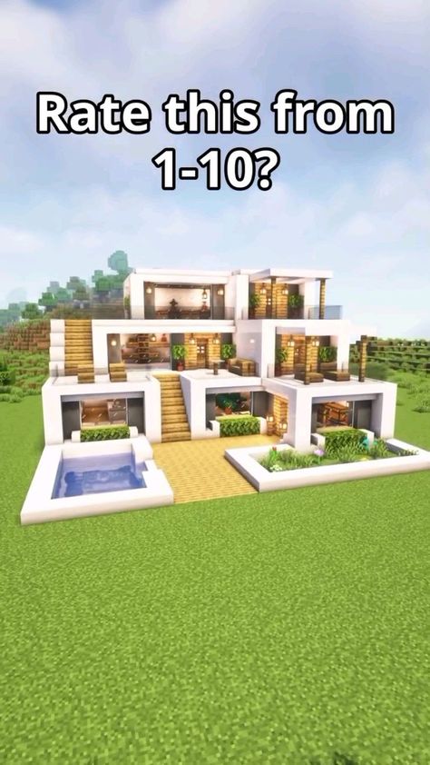 Small Modern House In Minecraft, Build To Survive House Ideas, Minecraft Houses Blueprints Modern, How To Make House In Minecraft, Mc House Layout, Minecraft House Ideas Modern Simple, How To Build In Minecraft, Cool Minecraft Builds House Ideas, Cute Houses In Minecraft