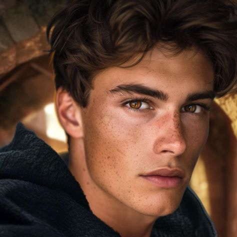 Blue Eyed Guys Dark Hair, Guy With Hazel Eyes And Brown Hair, Sweet Guys Aesthetic, Guys With Brown Hair And Brown Eyes, Boy With Brown Hair And Brown Eyes, Blue Green Eyes Men, Book Character Inspiration Men, Black Hair Grey Eyes Men, Feminine Male Aesthetic