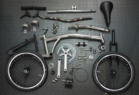 Custom Brompton by Ti Parts Workshop - Pedal Room Brompton Custom, Brompton Accessories, Pinion Gear Bike, Brompton Accesories, Bicycle Ideas, Road Bike Parts, Bicycle Hub Parts, Brompton Bike, Brompton Bicycle