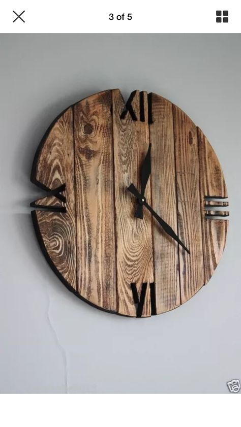 Wall Clock Design Ideas, Pallet Clock, Wood Clock Design, Clock Design Ideas, Diy Clock Wall, Wall Clock Design, Reclaimed Wood Wall, Unique Wall Clocks, Wood Clocks