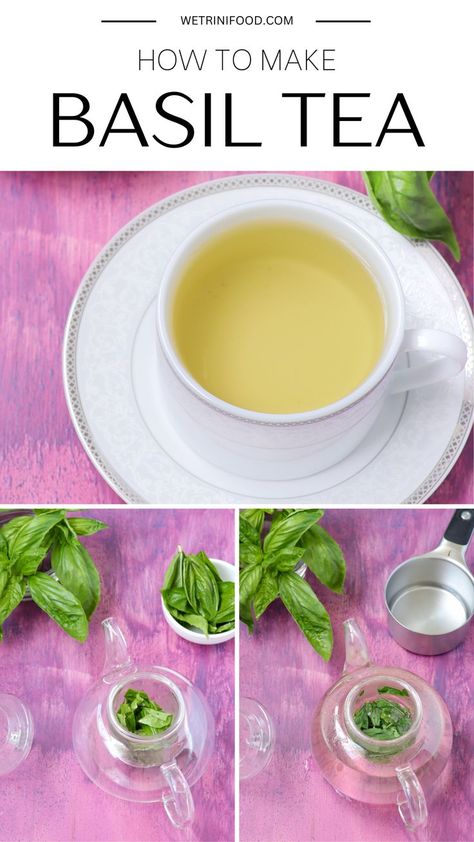 Basil Tea Benefits, Basil Tea Recipe, Reggio Amelia, Holy Basil Benefits, Basil Drinks, Holy Basil Tea, Fresh Basil Recipes, Cinnamon Basil, Basil Tea