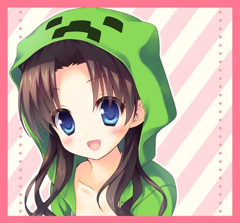 Kawaii, Disney Minecraft, Minecraft Face, Minecraft Costumes, Creeper Minecraft, Minecraft Drawings, Minecraft Pictures, Minecraft Anime, The Creeper