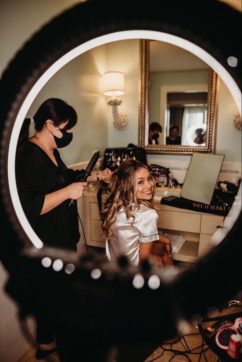 Getting Ready Photoshoot, Bride Salon Photography, Celebrities Getting Ready, Getting Ready Wedding Photos Hair And Makeup, Editorial Getting Ready Wedding, Bride Getting Ready Photos Mirror, Terranea Resort, Bridal Pajamas, Quinceanera Photoshoot