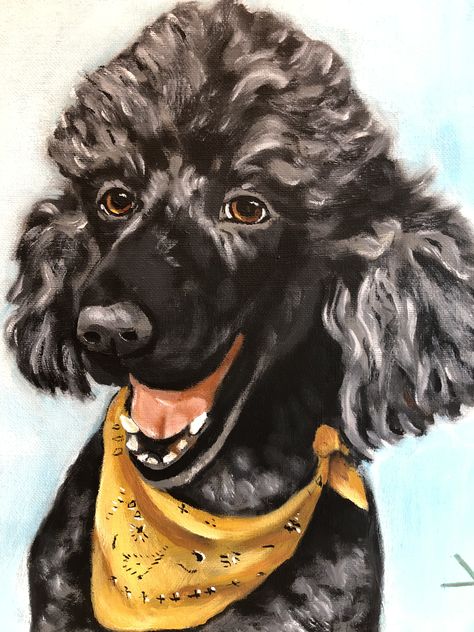 Poodle Drawing, Miniature Poodle Puppy, Black Standard Poodle, Black Poodle, Turtle Watercolor, Acrylic Painting Lessons, Miniature Poodle, Poodle Puppy, Standard Poodle