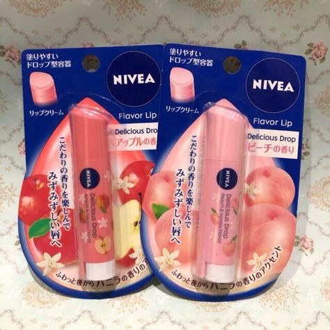 Nivea Peach Lip Balm, Apple Lip Balm, Nivea Lip Balm Aesthetic, Lip Balm Nivea, Nivea Products, Nivea Lip Butter, Lips Balm, Nivea Lip Balm, Peach Lip Balm