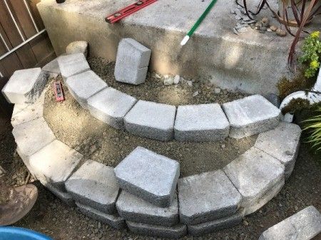 How to Make Stacked Block Stairs | ThriftyFun Duck Ramp, Outdoor Stone Steps, Block Stairs, Diy Stairs Outdoor, Duck Ponds, Duck Houses, Duck Pens, Curved Stairs, Paver Steps