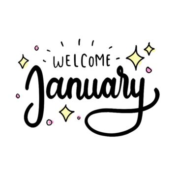 January Word Art, January Handlettering, January In Cursive, January Font, Month Lettering, January Clipart, January Lettering, January Background, Week Name