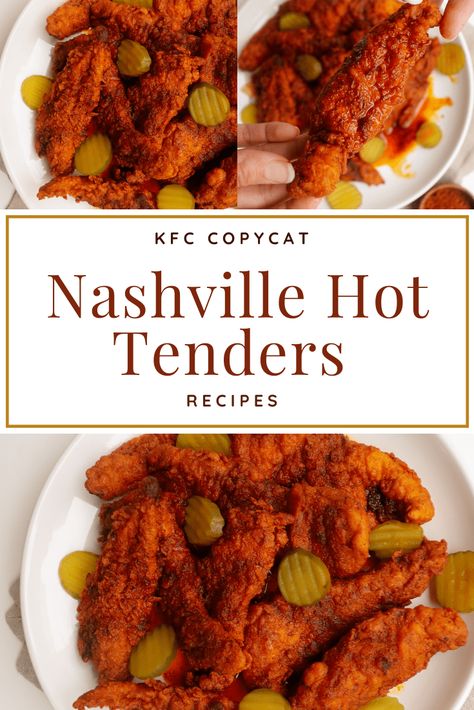 Kfc Nashville Hot Chicken Tenders, Nashville Hot Sauce Recipe, Nashville Hot Chicken Bites, Nashville Hot Chicken Tenders, Hot Chicken Tenders, Nashville Fried Chicken, Nashville Hot Chicken Recipe, Homemade Sweet Chili Sauce, Spicy Chicken Tenders