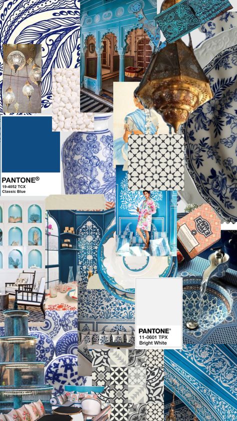 #jaipur #blue #interiorinspo Jaipur Aesthetic, Porcelain Print, Create Collage, Creative Play, Summer Girls, Jaipur, Fashion Illustration, Mood Board, Canvas