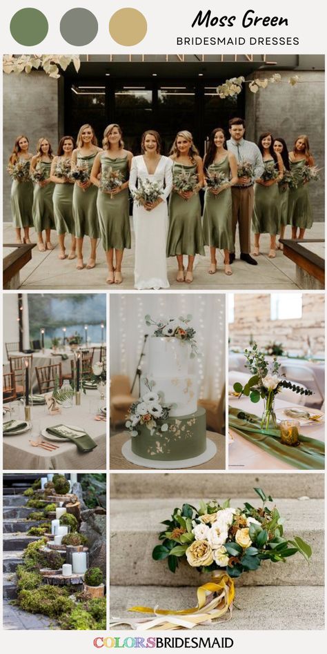 Olive Green Motif Wedding, Mustard Yellow And Sage Green Wedding, Olive Green Bridesmaid Bouquet, Olive White And Gold Wedding, Olive Green And Khaki Wedding, Olive Green Gold Wedding Theme, Moss Wedding Color Scheme, Moss Green And Taupe Wedding, Sage Green Gold White Wedding