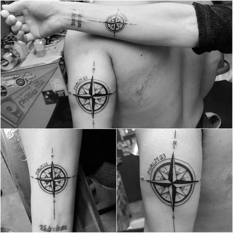 Mother Son Compass Tattoo, Mother Son Matching Tattoos, Mom Son Tattoo, Father Son Tattoo, Matching Tattoo Ideas, Son Tattoos, Mother Son Tattoos, Tattoos Matching, Son Tattoo